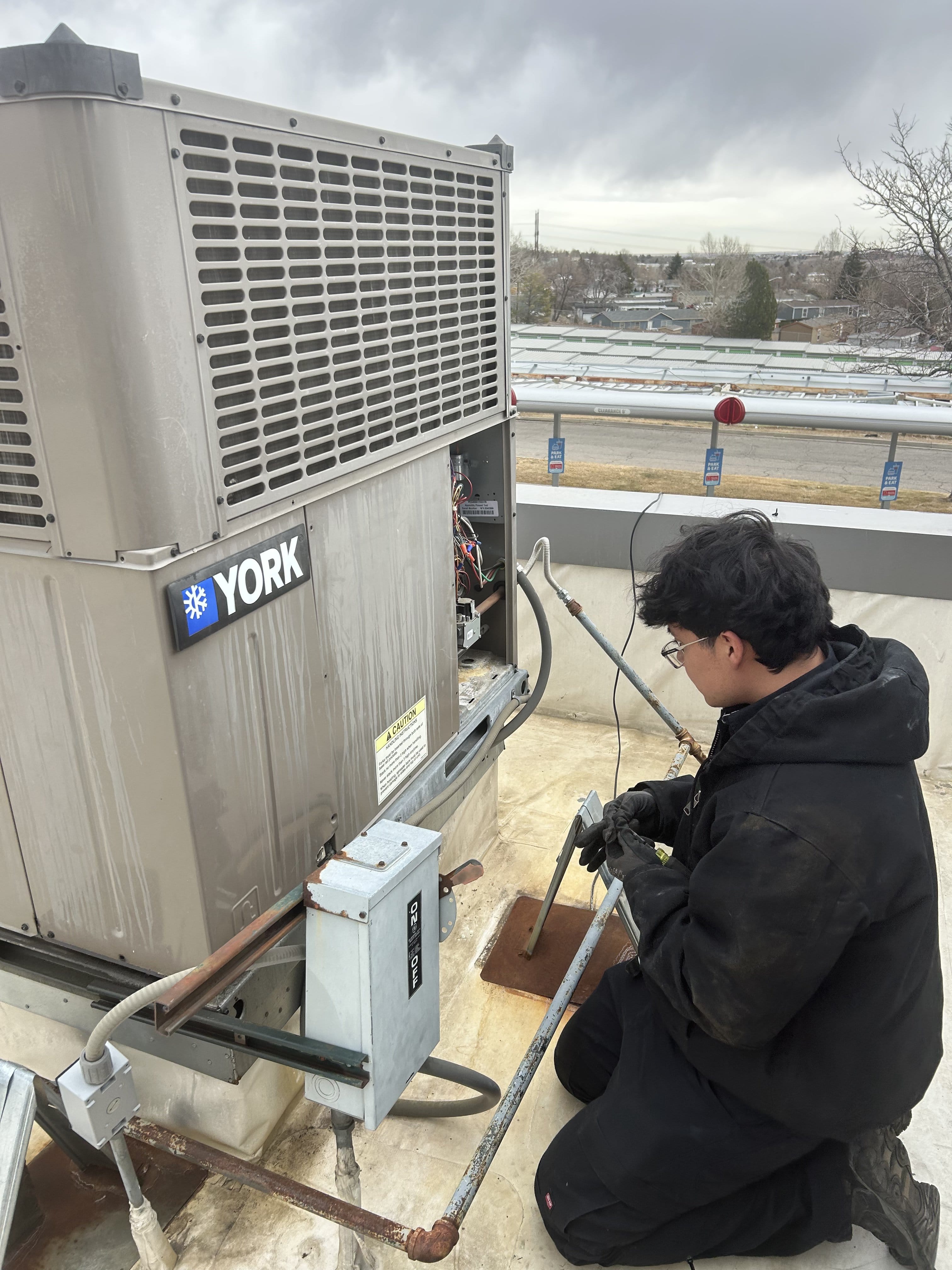 Technician on rooftop